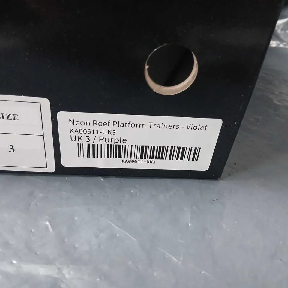 KOI NEON REEF PLATFORM TRAINERS - VIOLET, UK 3 