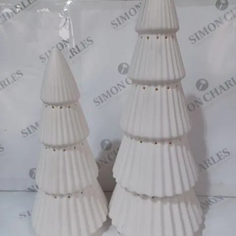 BOXED K BY KELLY HOPPEN SET OF 2 LARGE CERAMIC LIGHT UP ORNAMENTS