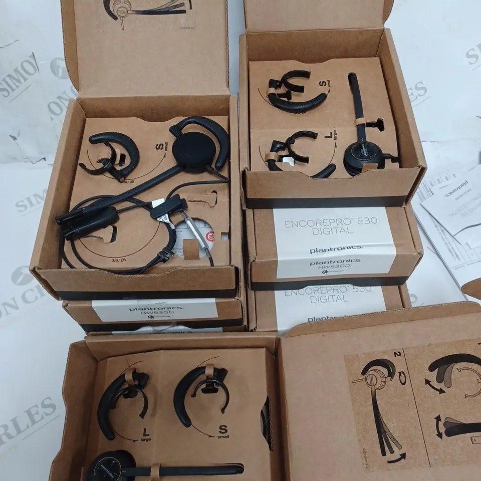 LOT OF 7 PLANTRONICS ENCROREPRO 530 DIGITAL HEADSETS