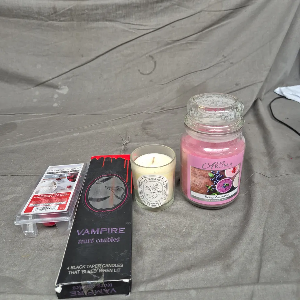 TOTE OF APPROXIMATELY 15 CANDLES AND WAX MELTS - SCENTED AND UNSCENTED