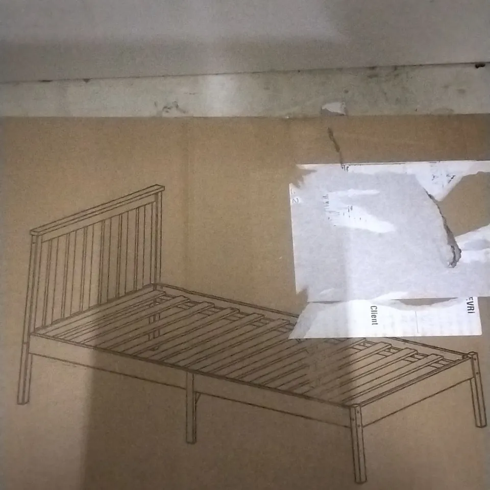 BOXED VIDA DESIGNS MILAN SINGLE WOODEN BED (WHITE)