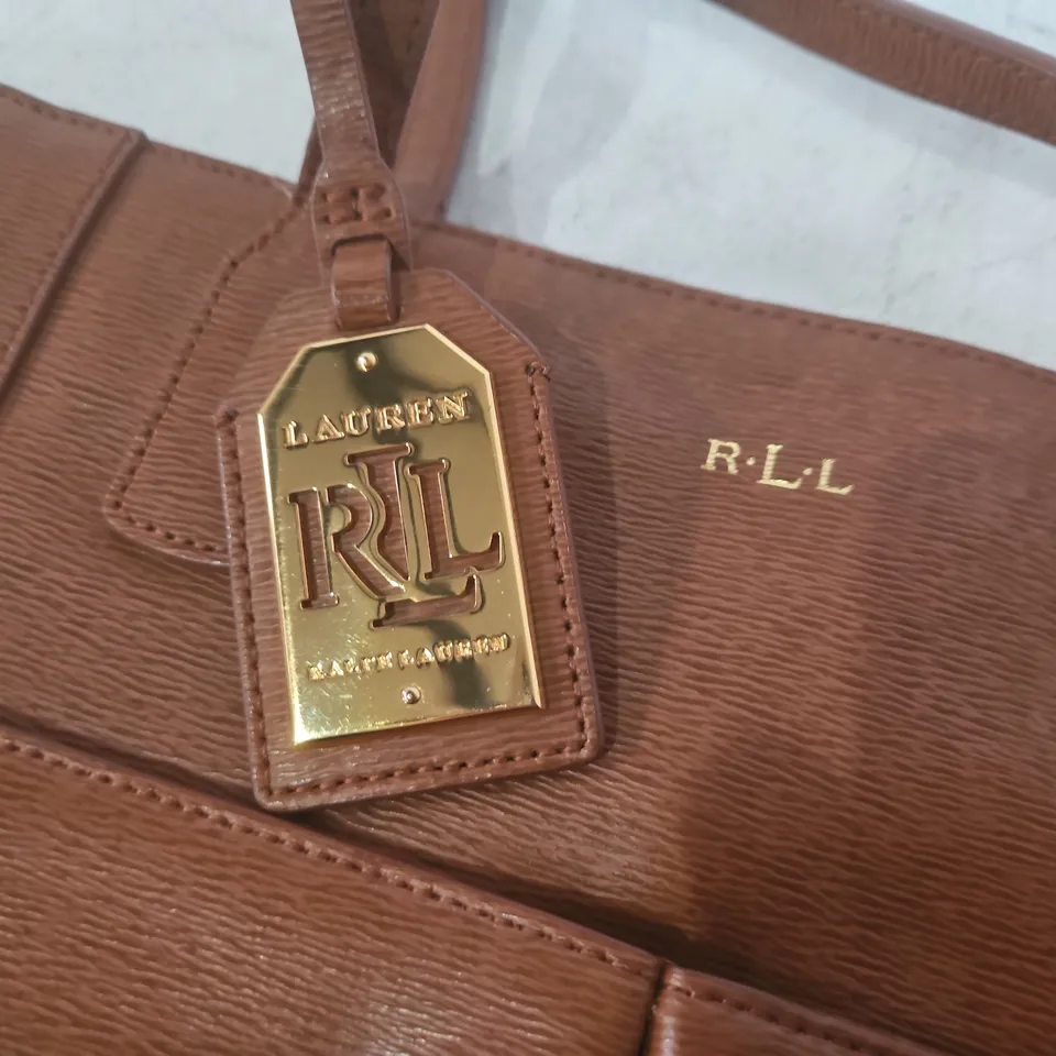 RALPH LAUREN BROWN HANDBAG WITH DUST BAG