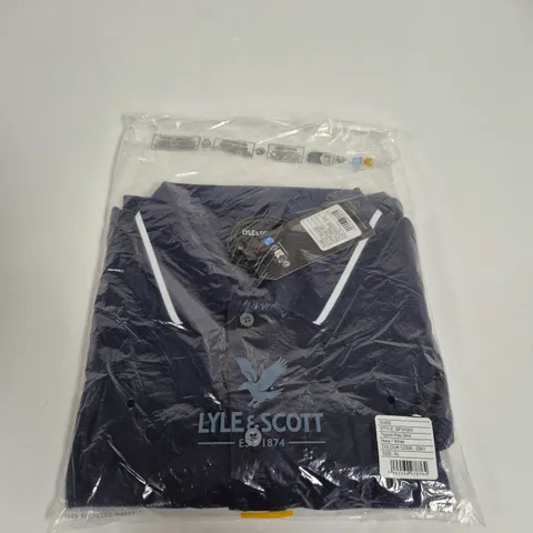 LYLE & SCOTT TIPPED POLO SHIRT – NAVY/WHITE – XL