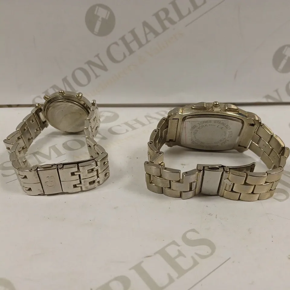 BOX TO CONTAIN 2 X ASSORTED STAINLESS STEEL WATCHES 
