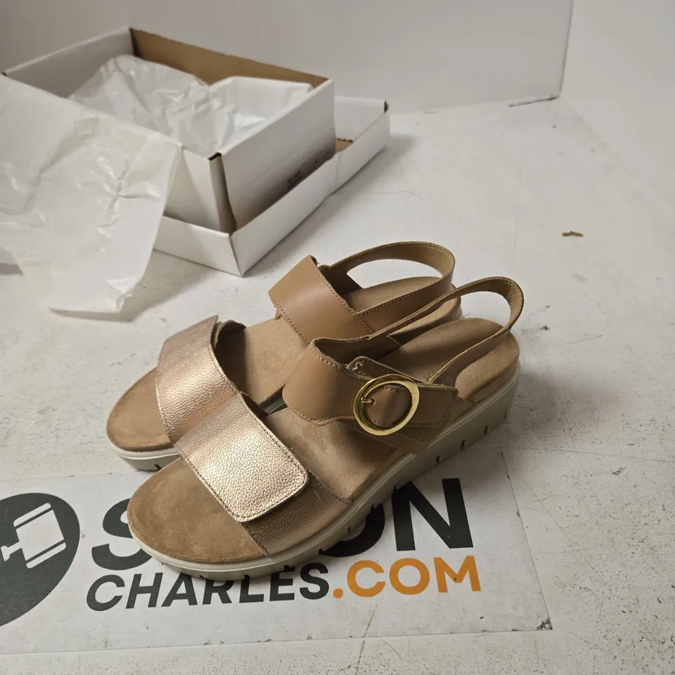 JONES LADIES' ROSE GOLD SANDALS WITH DOUBLE STRAPS EU 41