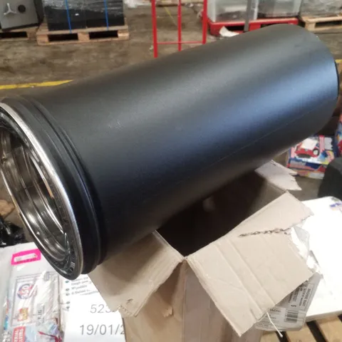 BOXED 6" BLACK ADJUSTABLE STRAIGHT FLUE PIPE (510-890MM)