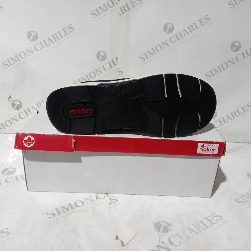 BOXED PAIR OF RIEKER LACE TRAINERS IN NAY UK SIZE 6