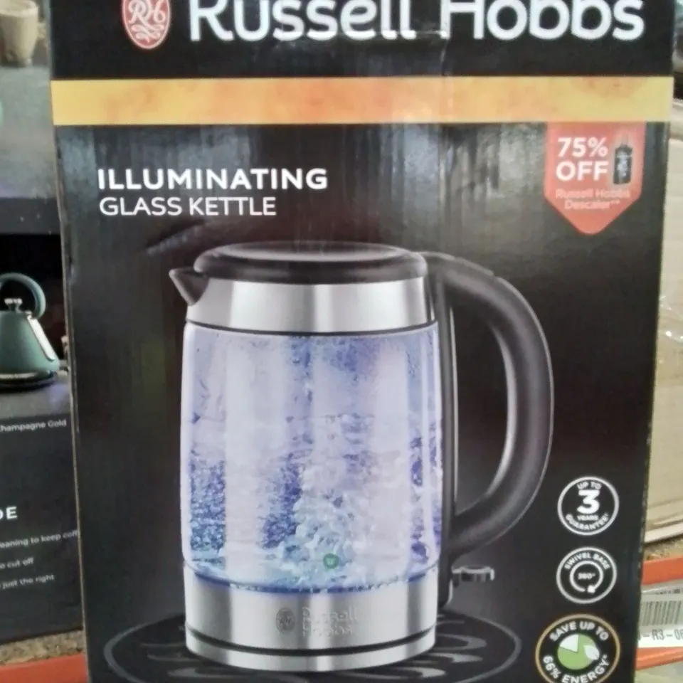 BOXED RUSSELL HOBBS 1.7L GLASS KETTLE