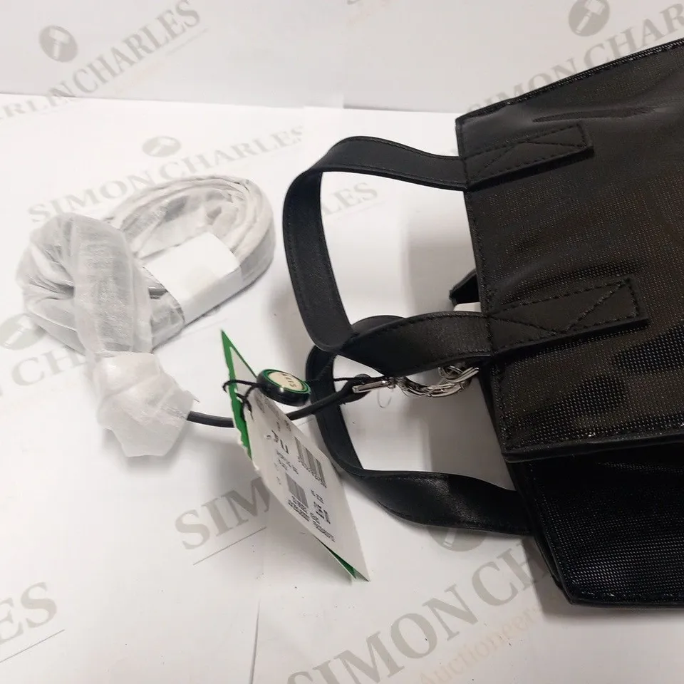 KENZO PARIS TIGER BLACK PATENT LEATHER SHOPPING BAG