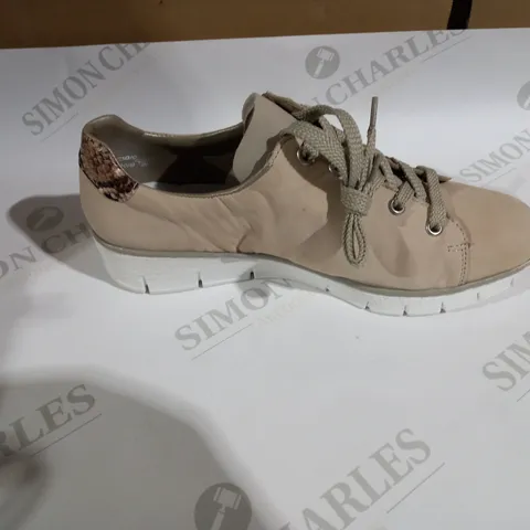 PAIR OF REIKER GREY TRAINER WEDGES - SIZE 6