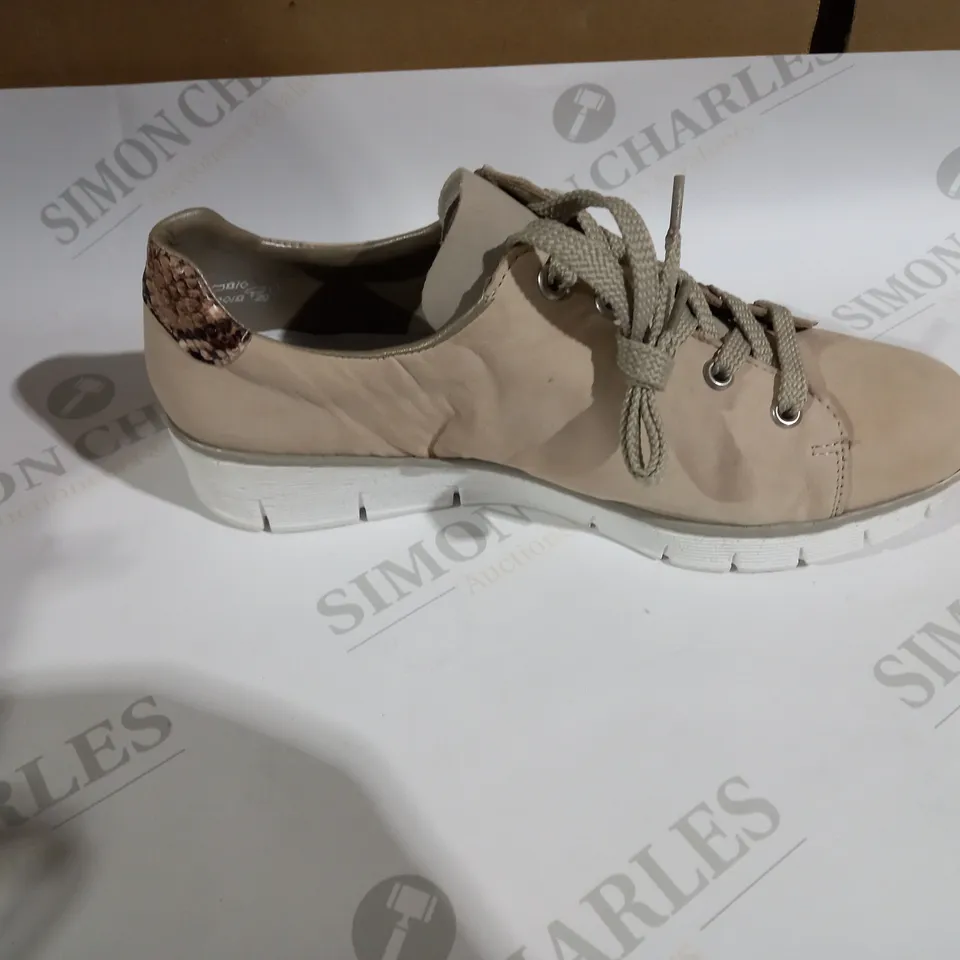 PAIR OF REIKER GREY TRAINER WEDGES - SIZE 6