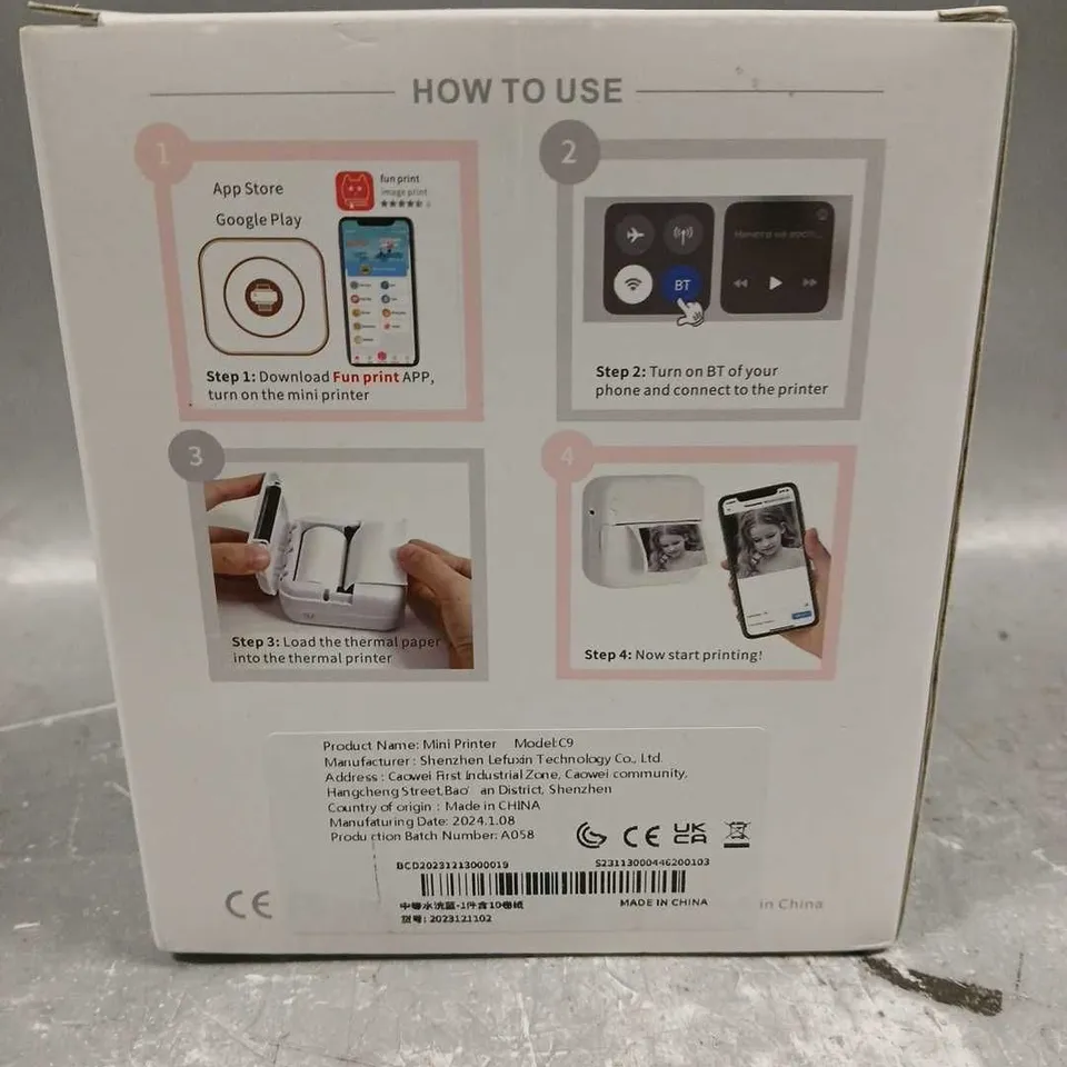 BOXED PORTABLE MINI PRINTER