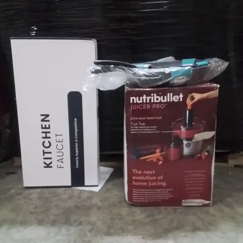 PALLET OF ASSORTED HOUSEHOLD GOODS AND PRODUCTS TO INCLUDE;NUTRIBULLET JUICER,KITCHEN FAUCET,NON STICK PANS