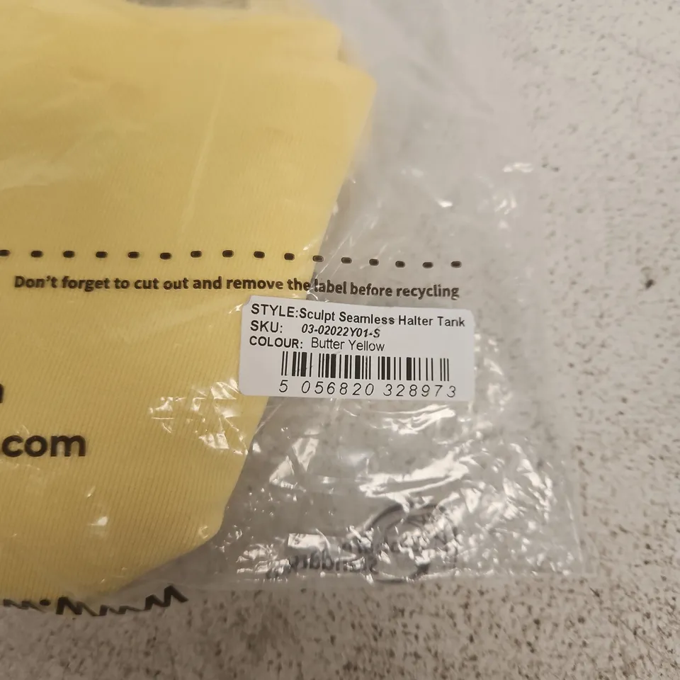 TALA SCULPT SEAMLESS HALTER TANK – BUTTER YELLOW – SIZE S
