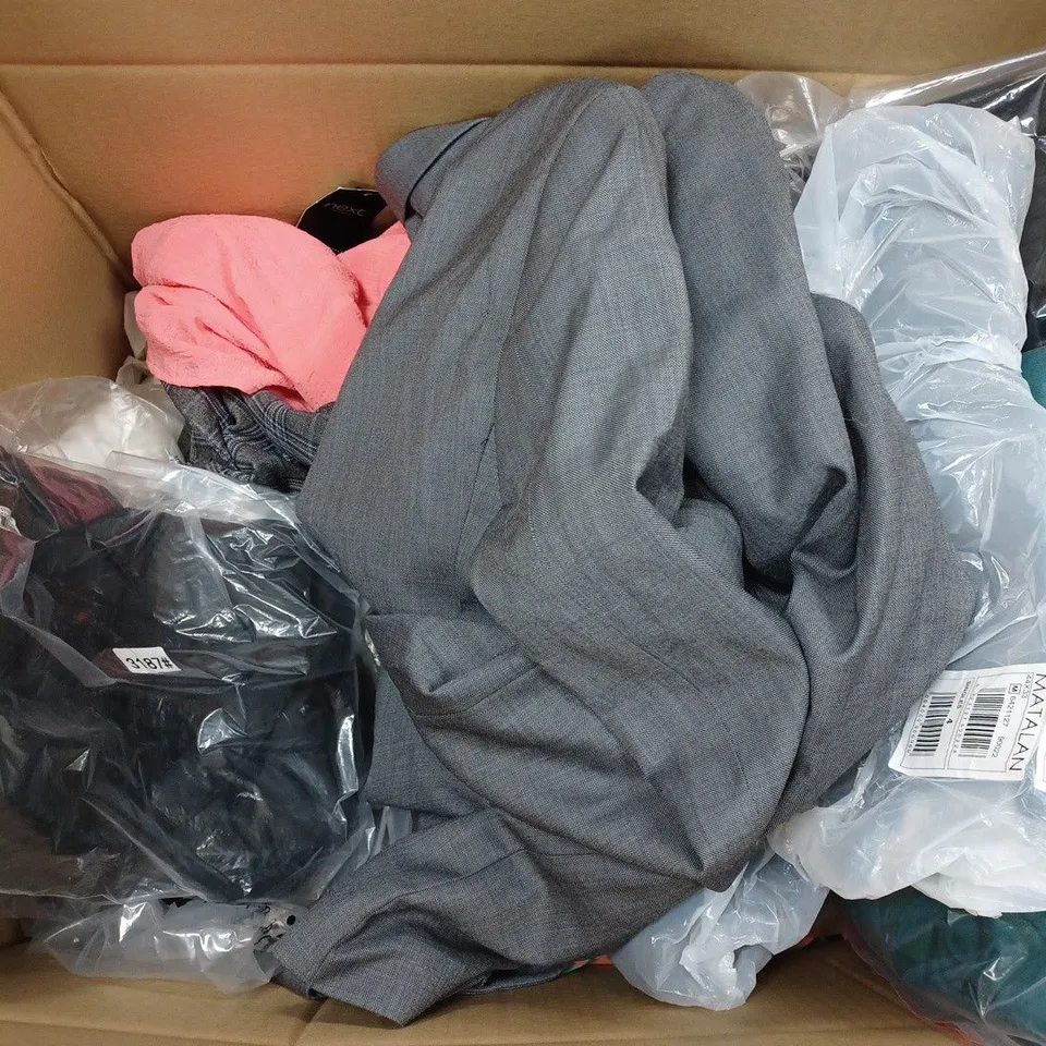 LARGE QUANTITY OF CLOTHING ITEMS TO INCLUDE DRESSES, SWEATERS, JEANS, T-SHIRTS, ETC