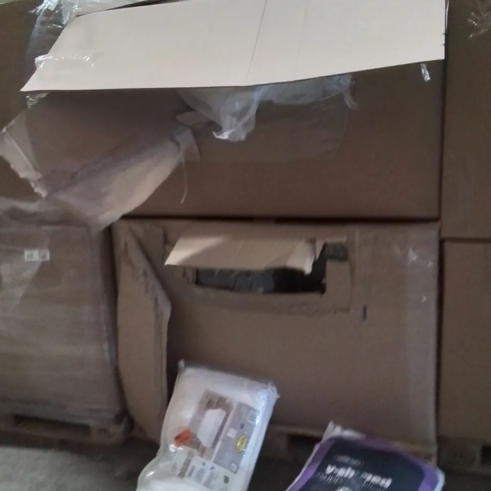 PALLET CONTAINING A LARGE QUANTITY OF BEDDING PRODUCTS TO INCLUDE:DUVETS,PILLOWS,MATTRESSES TOPPER 