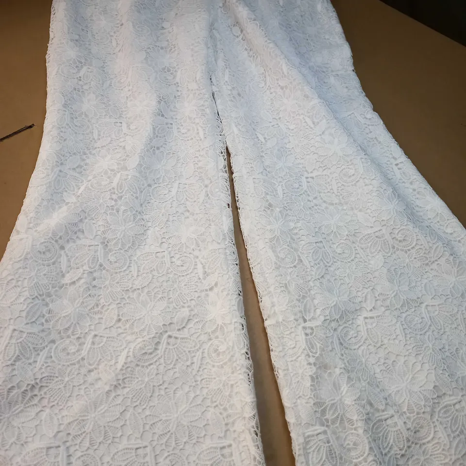 COAST IVORY PREMIUM LACE WIDE LEG TROUSER - SIZE 18