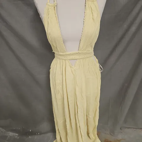 FREE PEOPLE LOOK INTO THE SUN MAXI DRESS IN KHAKI SIZE XS