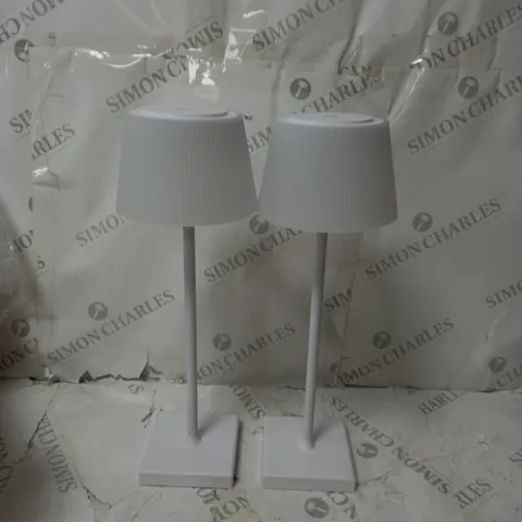 BOXED SFIXX SET OF 2 INDOOR OUTDOOR TOUCH TABLE LIGHTS - WHITE