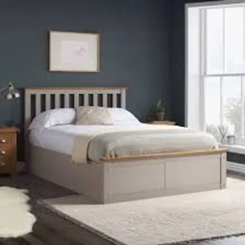 BOXED PHOENIX SMALL DOUBLE OTTOMAN BED - PEARL GREY (2 BOXES)