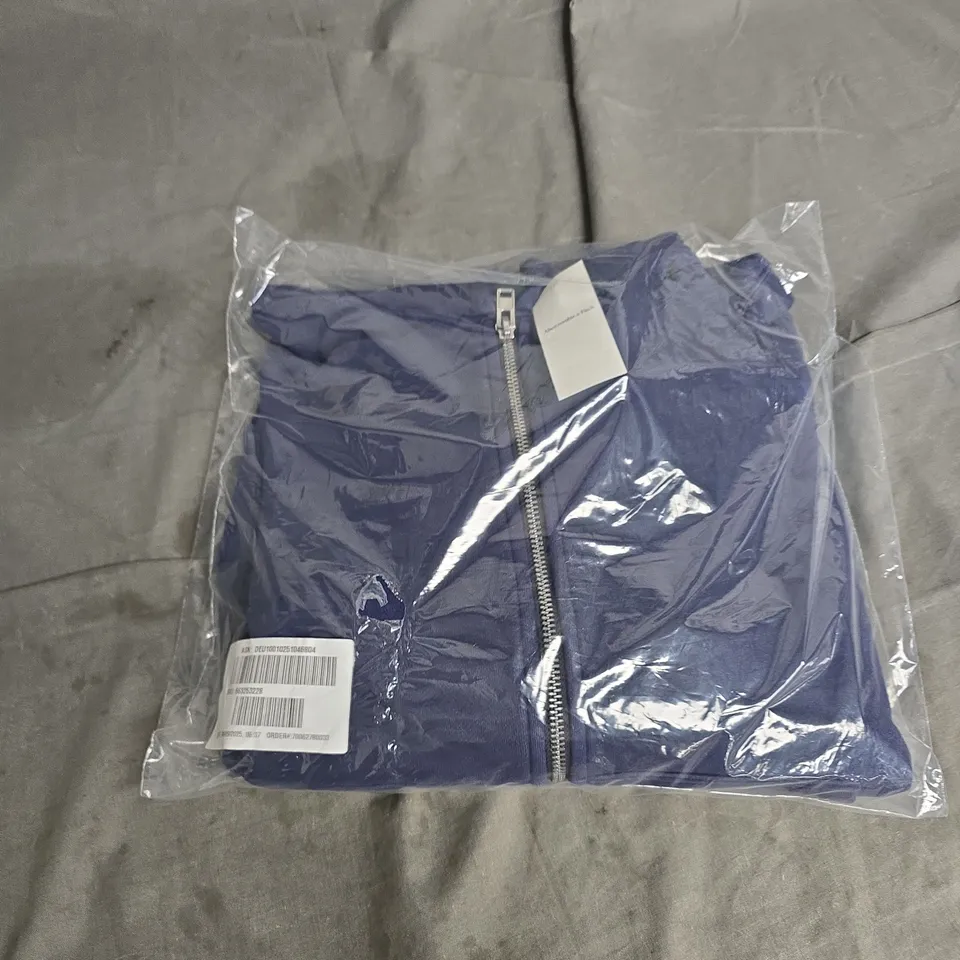 NAVY ZIP-FRONT JACKET - MEDIUM ABERCROMBIE AND FITCH