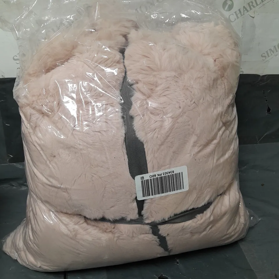 COZEE HOME GIFTABLE TEXTURED LUXURY FAUX FUR THROW PINK 