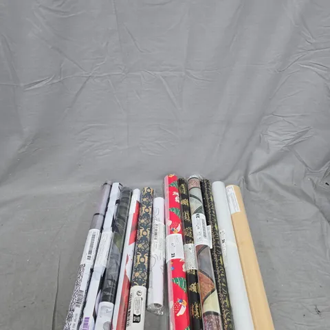 12 ASSORTED WRAPPING PAPER ROLLS