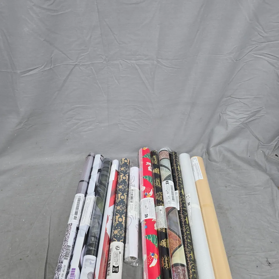 12 ASSORTED WRAPPING PAPER ROLLS