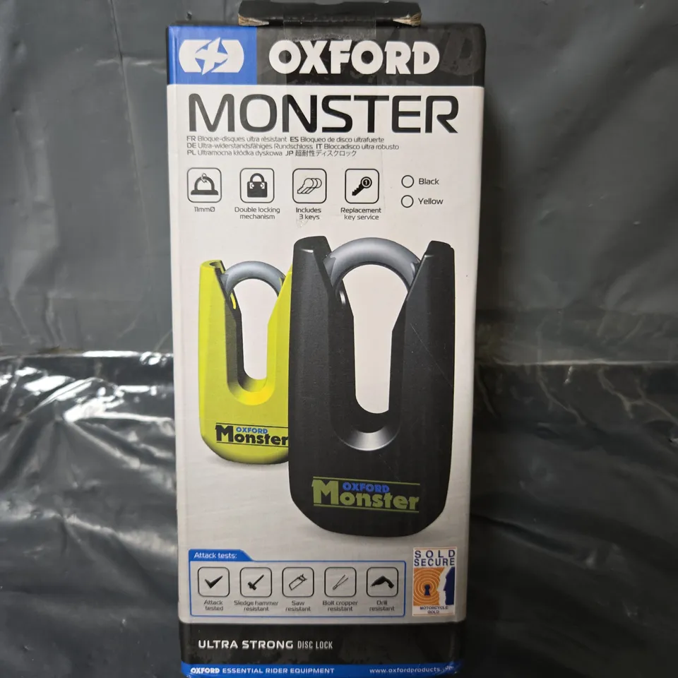 BOXED AND SEALED OXFORD MONSTER ULTRA STRONG DISC LOCK