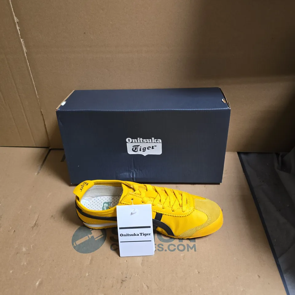 ONITSUKA TIGER SNEAKERS – YELLOW WITH BLACK STRIPES - UK SIZE 5 