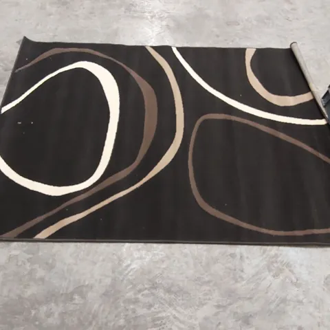 ORIAN SWIRL DARK BROWN RUG // 120 X 170CM