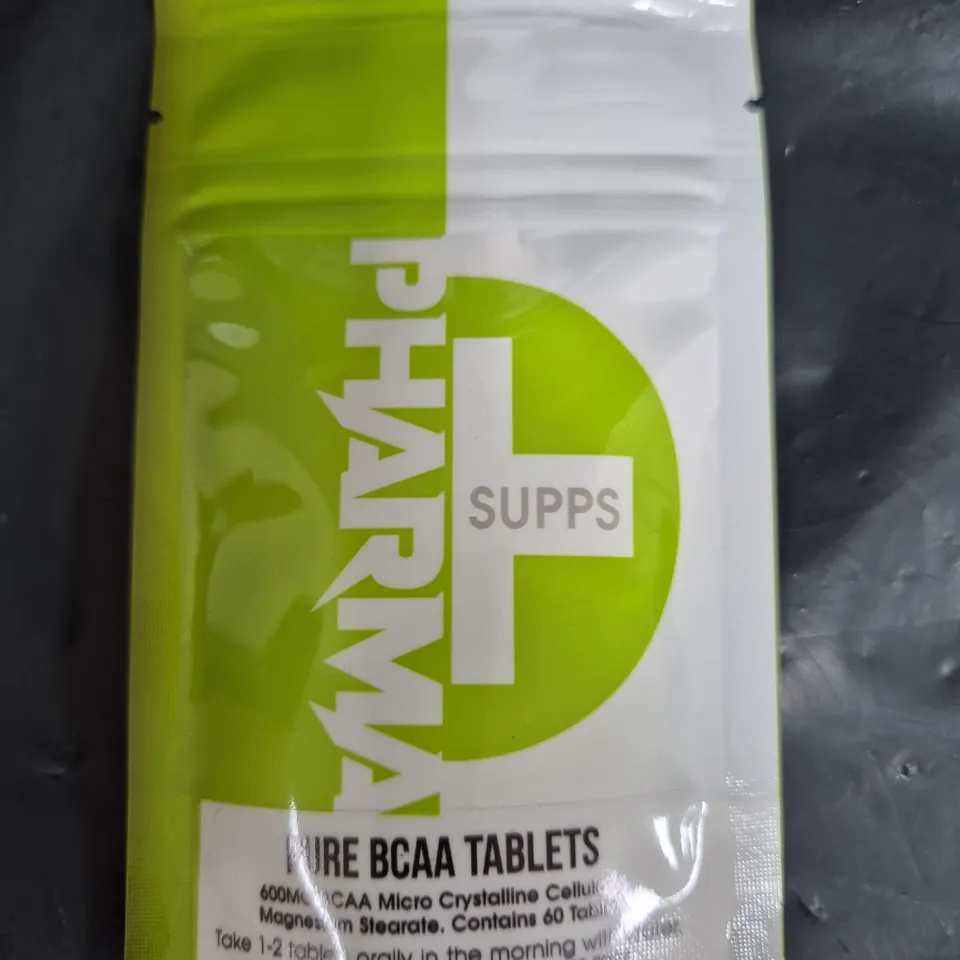 BOX OF APPROXIMATELY 25 PACKS OF PHARMA SUPPS TABLETS - PURE BCAA (60 TABLETS PER PACK)