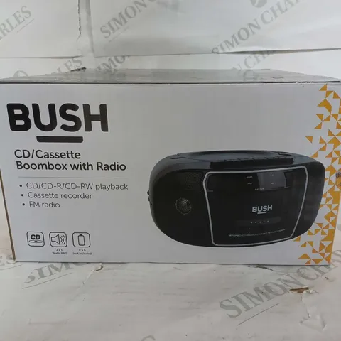 BOXED BUSH CD/CASSETTE BOOMBOX WITH RADIO