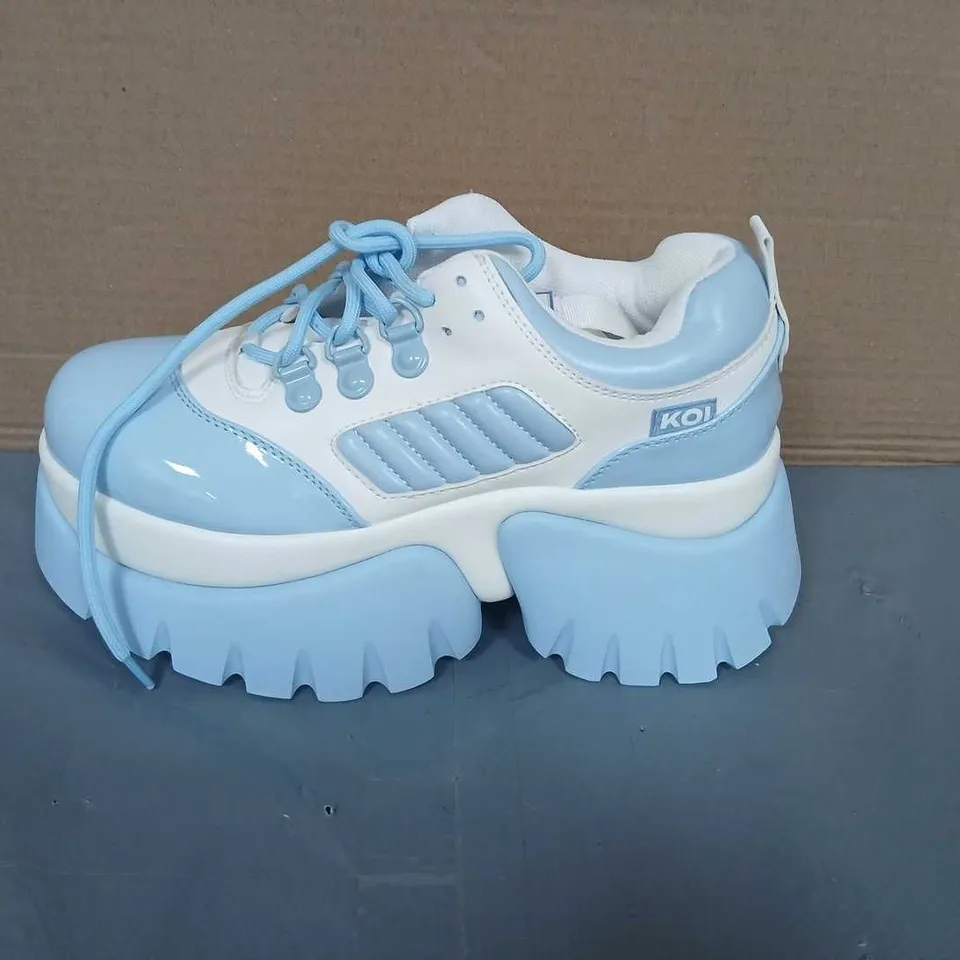 KOI FRUTTI TUTTI WOMEN'S PLATFORM SNEAKERS – LIGHT BLUE & WHITE UK 5 (EU 38, US 7)