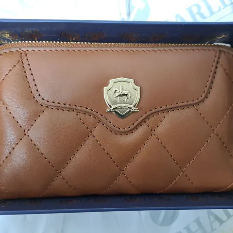 BOXED PAUL COSTELLOE DRESSAGE PURSE IN BROWN