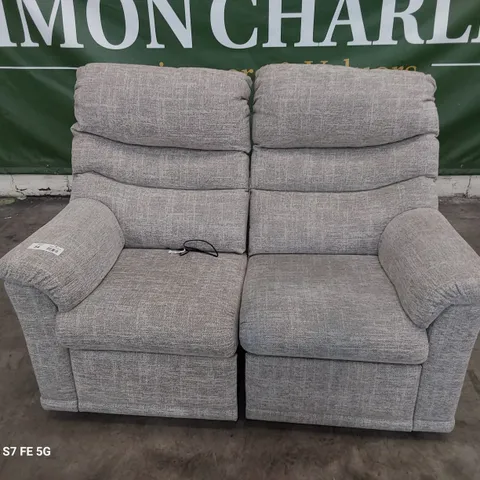 QUALITY BRITISH DESIGNER G PLAN MALVERN POWER RECLINING TWO SEATER SOFA DALI PEBBLE FABRIC