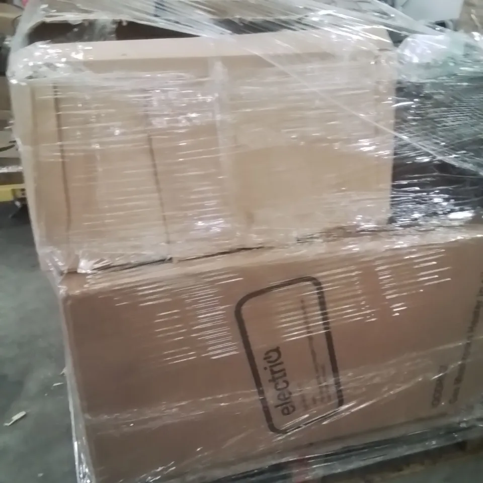 PALLET OF ELECTRICAL PRODUCTS TO INCLUDE;MICROWAVE,COOKER HOOD,HEATER