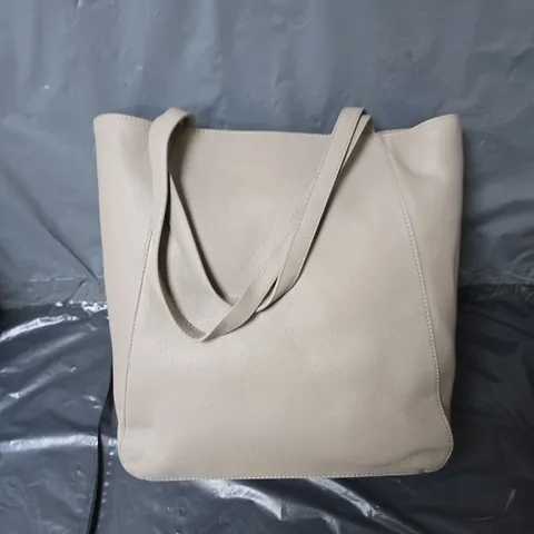 GENUINE LEATHER HANDBAG - STONE 