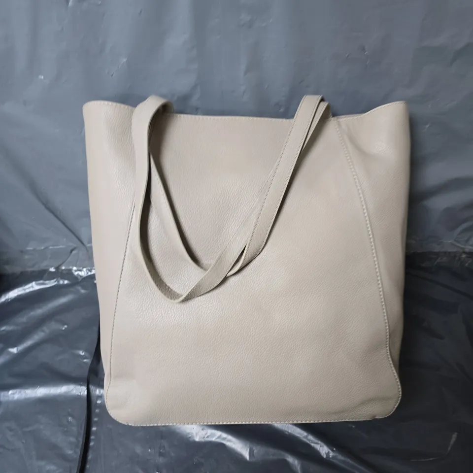 GENUINE LEATHER HANDBAG - STONE 