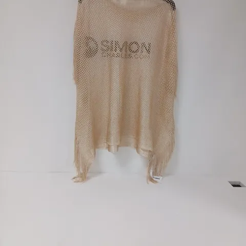XANDER KOSTROMA GOLD MESH SHAWL WITH FRINGE HEM