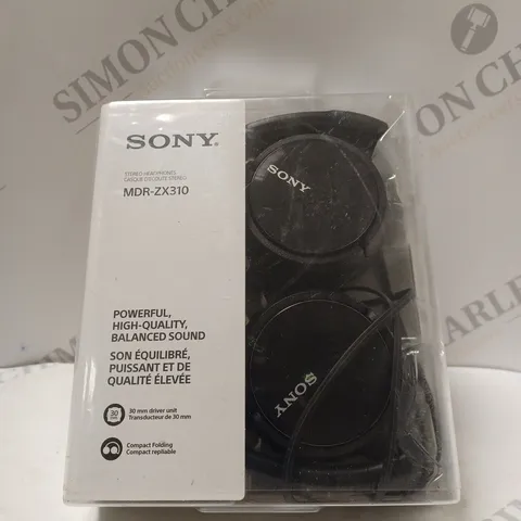 BOXED SONY MDR-ZX310 OVER-EAR HEADPHONES IN BLACK