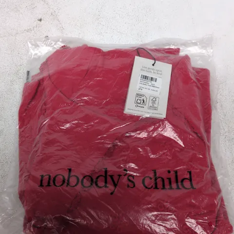 NOBODY'S CHILD IVIE HALTER NECK MIDI DRESS - RED, UK 14