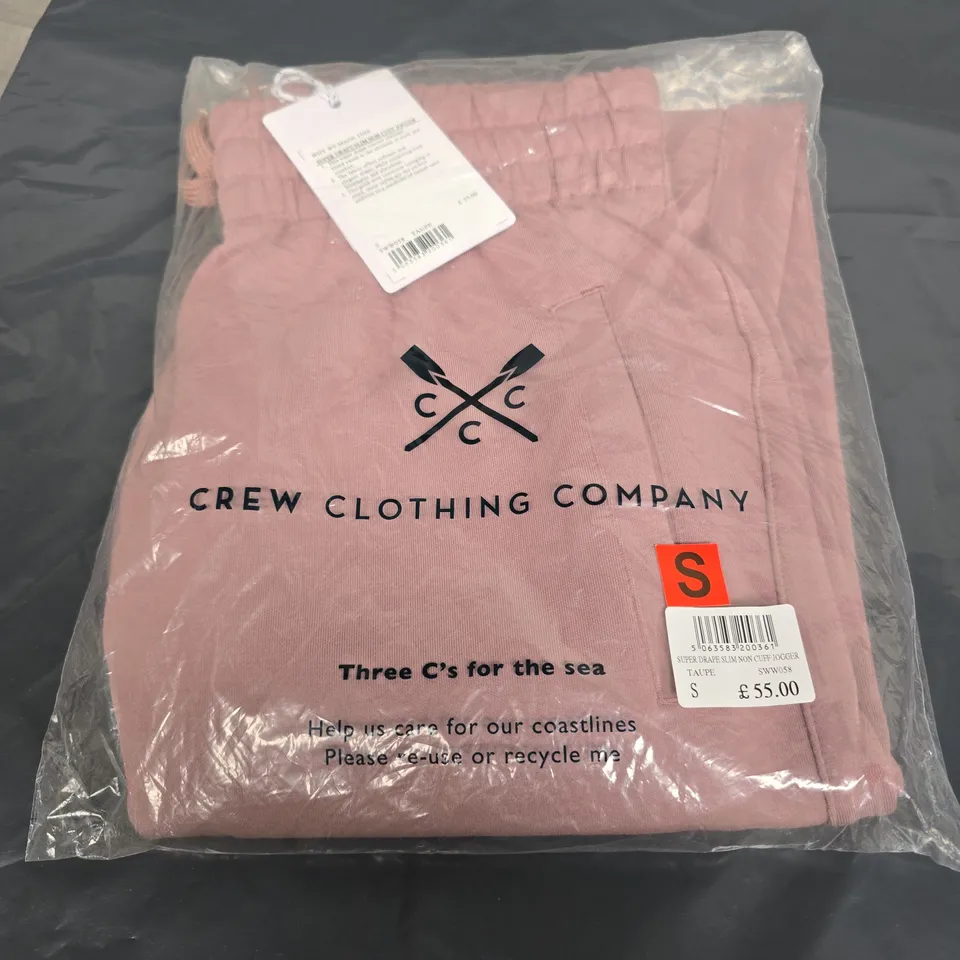 crew clothing company joggers in taupe size s