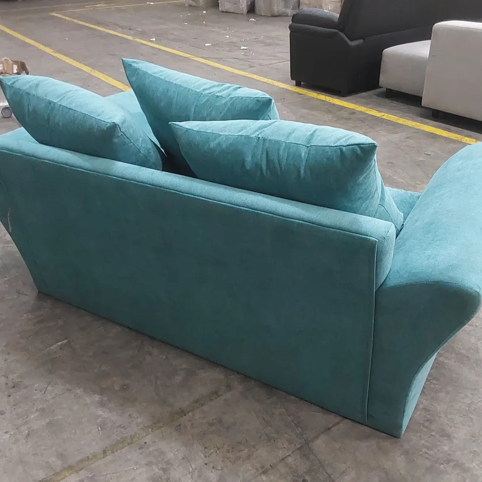 DURY 2 SEATER FABRIC SCATTER BACK SOFA - TEAL RRP £529