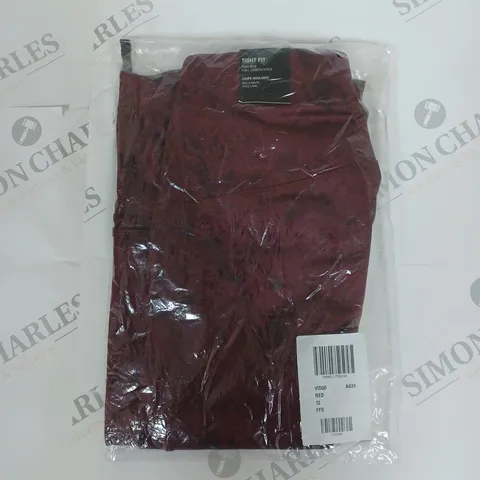 ADIDAS TIGHT FIT TRAINING LEGGINGS IN RED SIZE 12