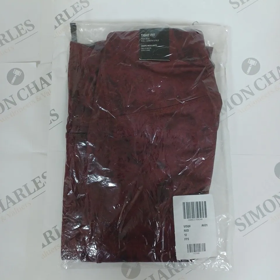 ADIDAS TIGHT FIT TRAINING LEGGINGS IN RED SIZE 12