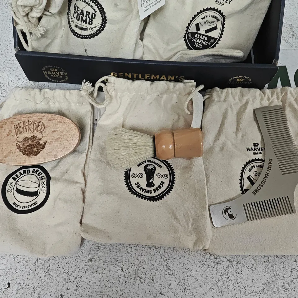 LOT OF APPROXIMATELY 17 HARVEY MAKING BEARD CARE ITEMS IN DUST BAGS