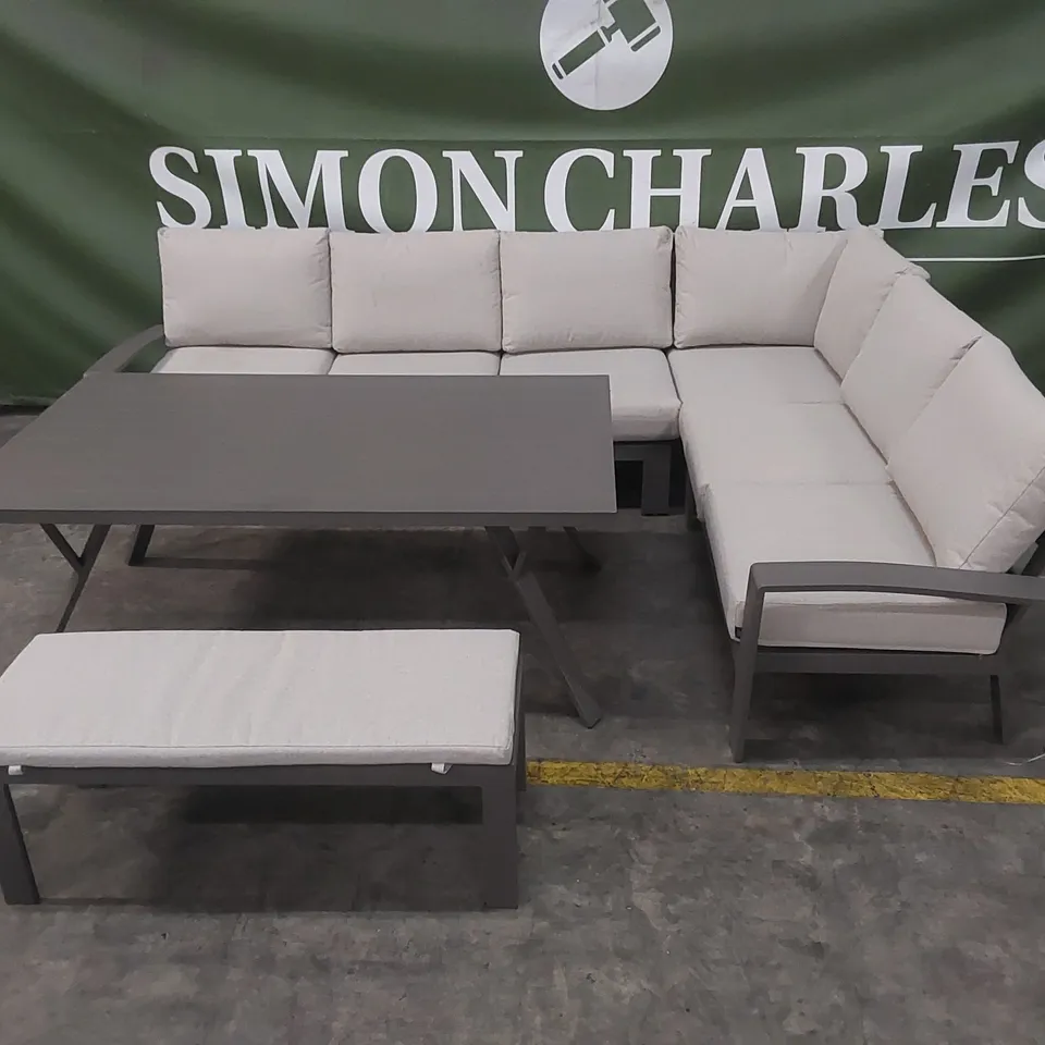 GARDEN IMPRESSIONS CORSICA CORNER SOFA, TABLE AND BENCH SET