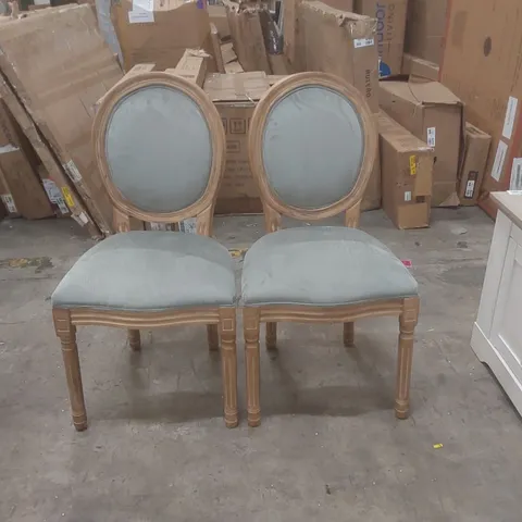 PAIR OF ROGAN UPHOLSTERED DINING CHAIRS UPHOLSTERY COLOUR: GREY