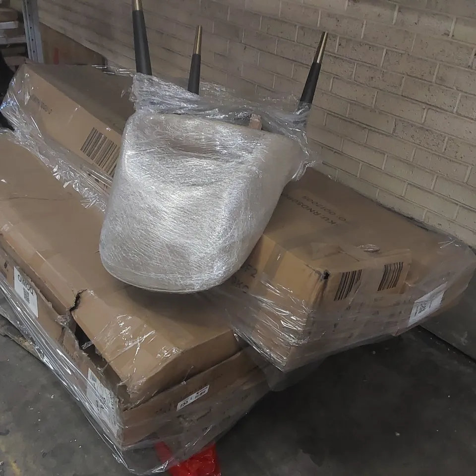 PALLET CONTAINING A LARGE QUANTITY OF ASSORTED DESIGNER FURNITURE PARTS ECT